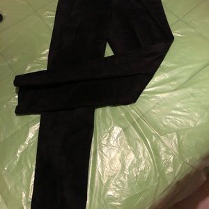 Black suede pants